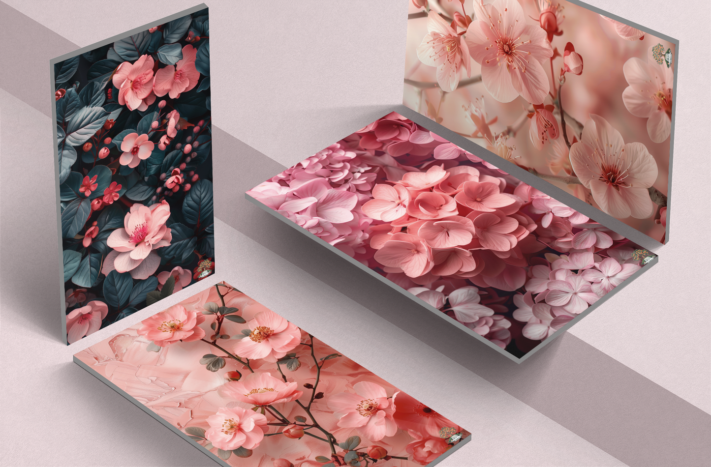 Beautiful Floral Phone Wallpapers with pink and red flowers set against a vibrant background